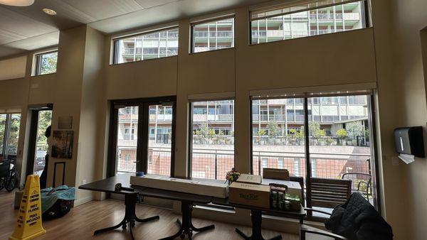 Llumar Ceramic Window tint application to reduce heat coming into this room