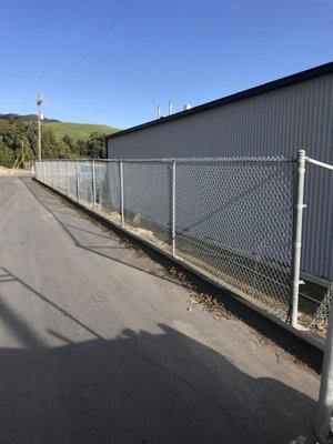 Repaired chain link fence