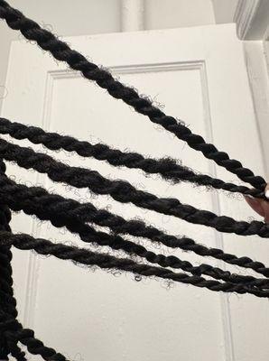 Within 15 minutes of me getting home after getting my hair done at Kenza Hair Braiding on 1640 Park Ave.