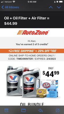AutoZone and VALVOLINE AIR FILTER INSTALL