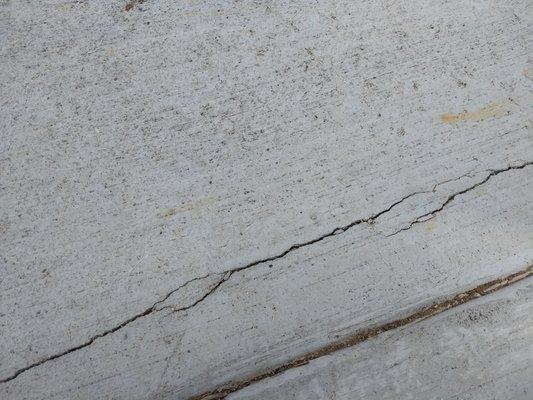 Notice that the crack is not along the seam.