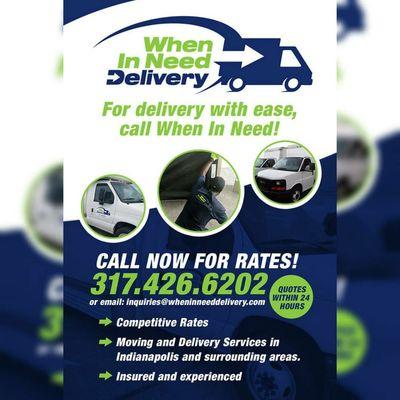 When In Need Delivery & Moving