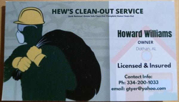 HEW'S Clean Out Service