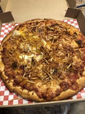 The Hangover... this pizza was at least cooked, unlike my pepperoni. My wife didn't like it at all. It was fair in my opinion.