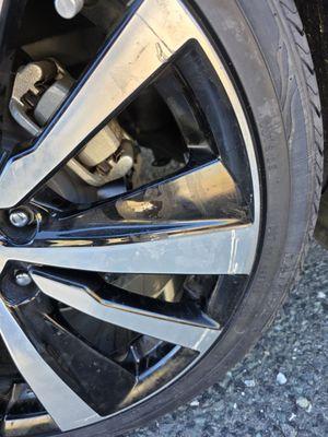 Tire got all scratched out on a tire replacement by their techs