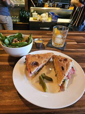 Elisa panini with romaine salad