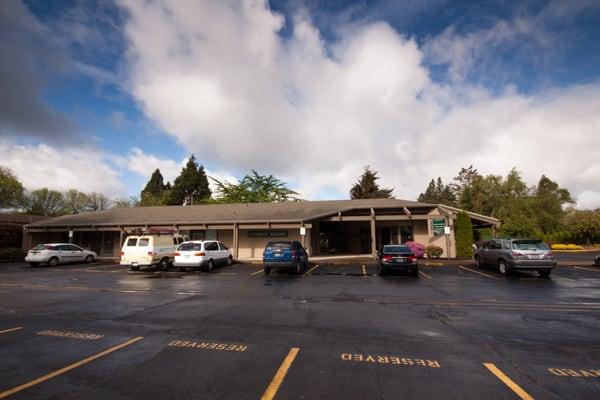 Our office, on Coburg Road, right before Cal Young, next to Key Bank.