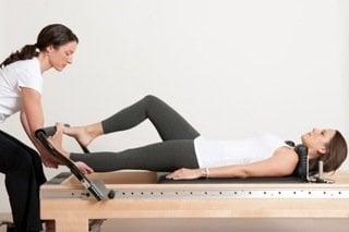 Pilates Footwork Exercise on Reformer