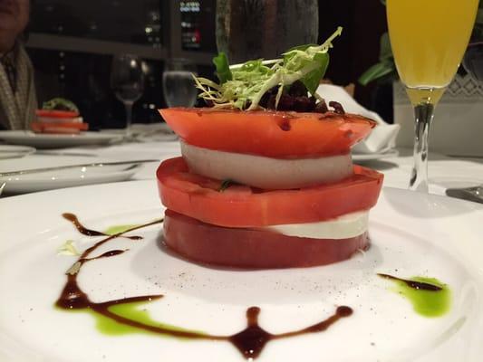 Shirley's Birthday Dinner at Club Metropolitan on 146 West 57th St. Salad caprese #ClubMetropolitan