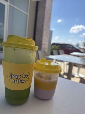 Matcha x2 and strawberry milk