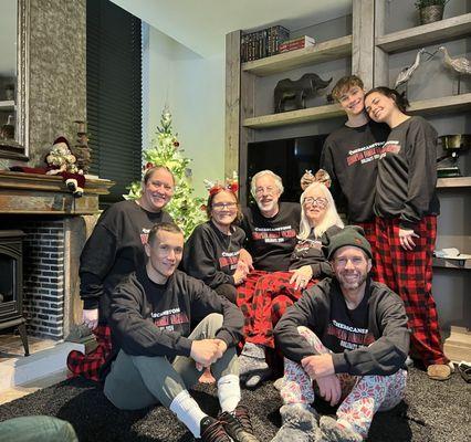 Matching family pjs for Christmas morning