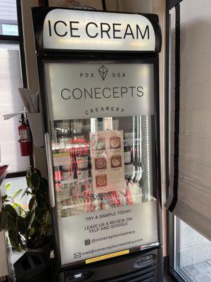 Walk up freezer full of ice cream.