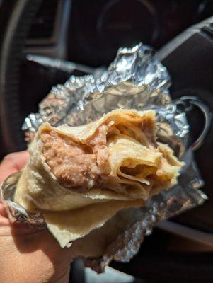 Bean and cheese burrito