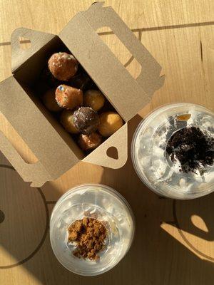 Timbits, Oreo Cappuccino, Cookie Butter Iced Latte