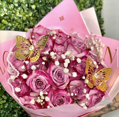 Deep purple 24 ct rose