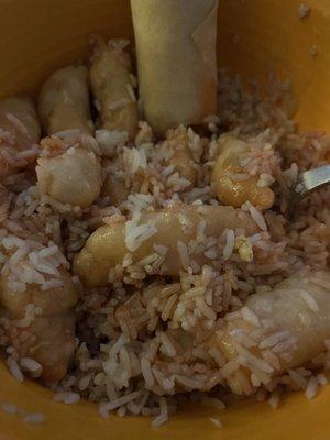 S+S chicken Plain fried rice Spring roll