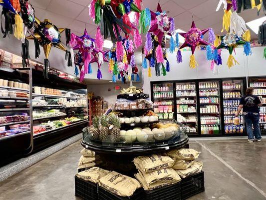 Produce, dairy, pantry items.