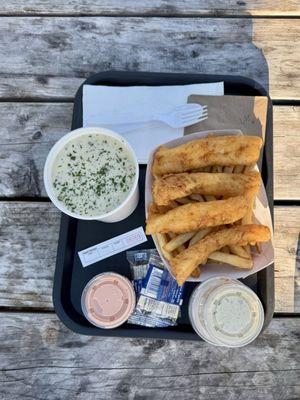 Fish & chips and clam chowder