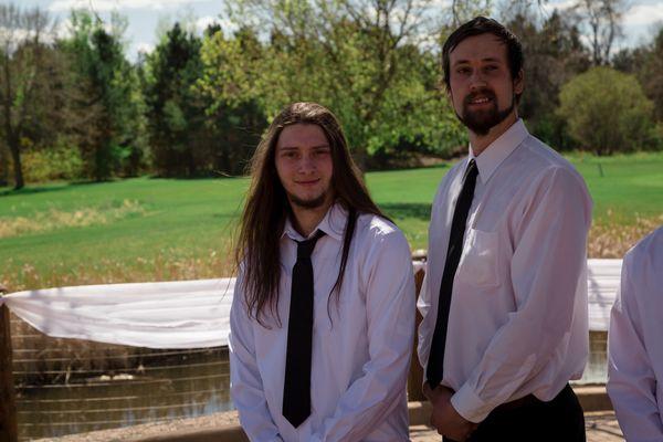 My Devin the groom and myself his best man at his summer wedding.