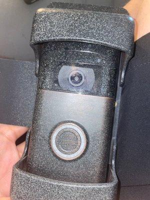 Ring doorbell that got painted over by maintenance and they still say they didn't do it while I watched them do it.SMH