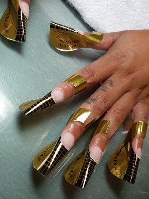 Nails prepped and ready to sculpt