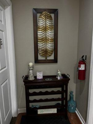 Interior photo outside of the yoga studio