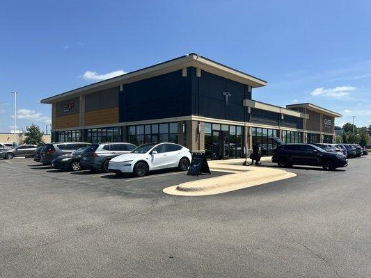 Outside the Tesla showroom in Rockford Illinois