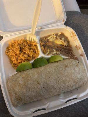 steak burrito dinner