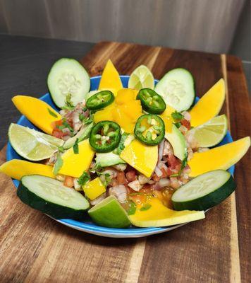 Ceviche de camaron con mango