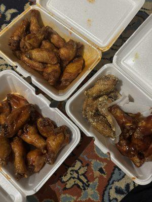 Thai chilli wings, honey bbq wings, hot honey wings, garlic parmesan wings from American Best Wings & Gyro in Bridgeport. 9.8/10
