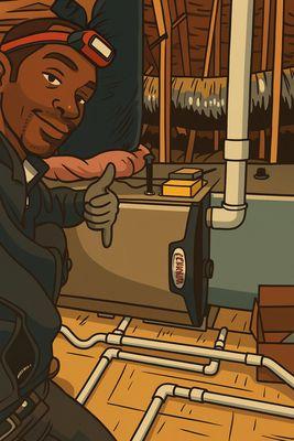 Just installed this new Lennox high efficiency furnace in the attic for a home in San Jose California.