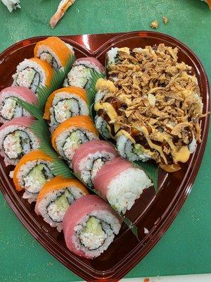 Heart-shape special sushi