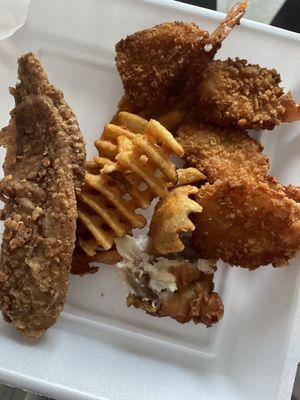 Fish, shrimp and fries