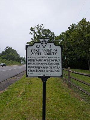 First Court of Scott County Historical Marker, Gate City