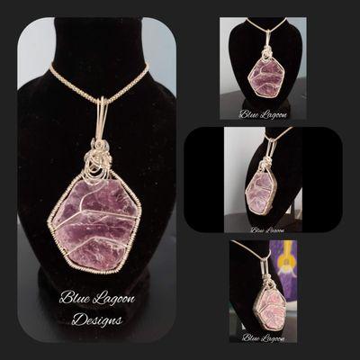 Lepidolite Book wrapped in Sterling Silver - Calm the restless Beast