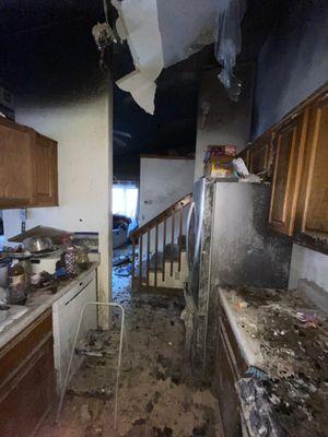 Kitchen fire damage