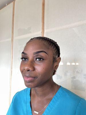 Brow shaping with stain