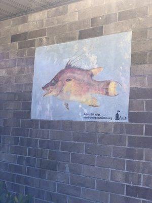 Printed art on outside.