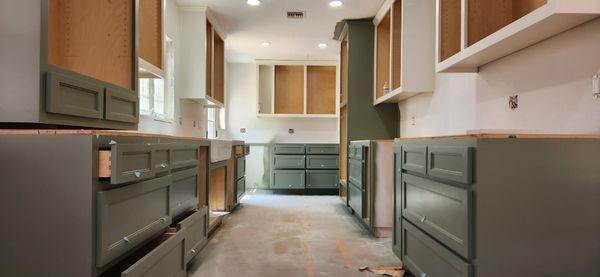Custom cabinets installed