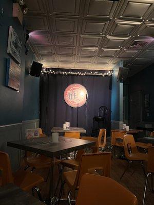 Intimate space. I was early but the show was sold out and the seats filled!