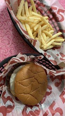 Carolina burger with chili, coleslaw, onions and cheese... a NC classic!