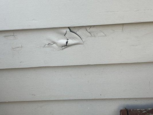 Exterior sides, paint significantly peeling
