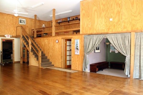 View from the corner of studio. You can see the lower and loft waiting area.