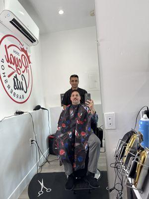 Hassib getting ready to get me looking good