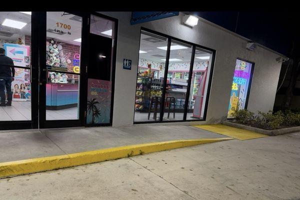Front of Churro & Gas Station entrance