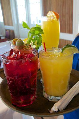Refreshments on the porch.