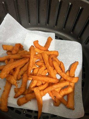 The sweet potato fries in my air fryer.