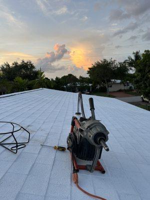Unclogging from roof stack