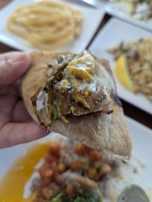 Kaddu Borani, sauteed pumpkin on bread