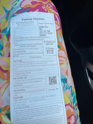 What on the app and the ticket